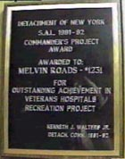 1st Place Award, Veteran's Recreation 1991-92 State Commander's Project
